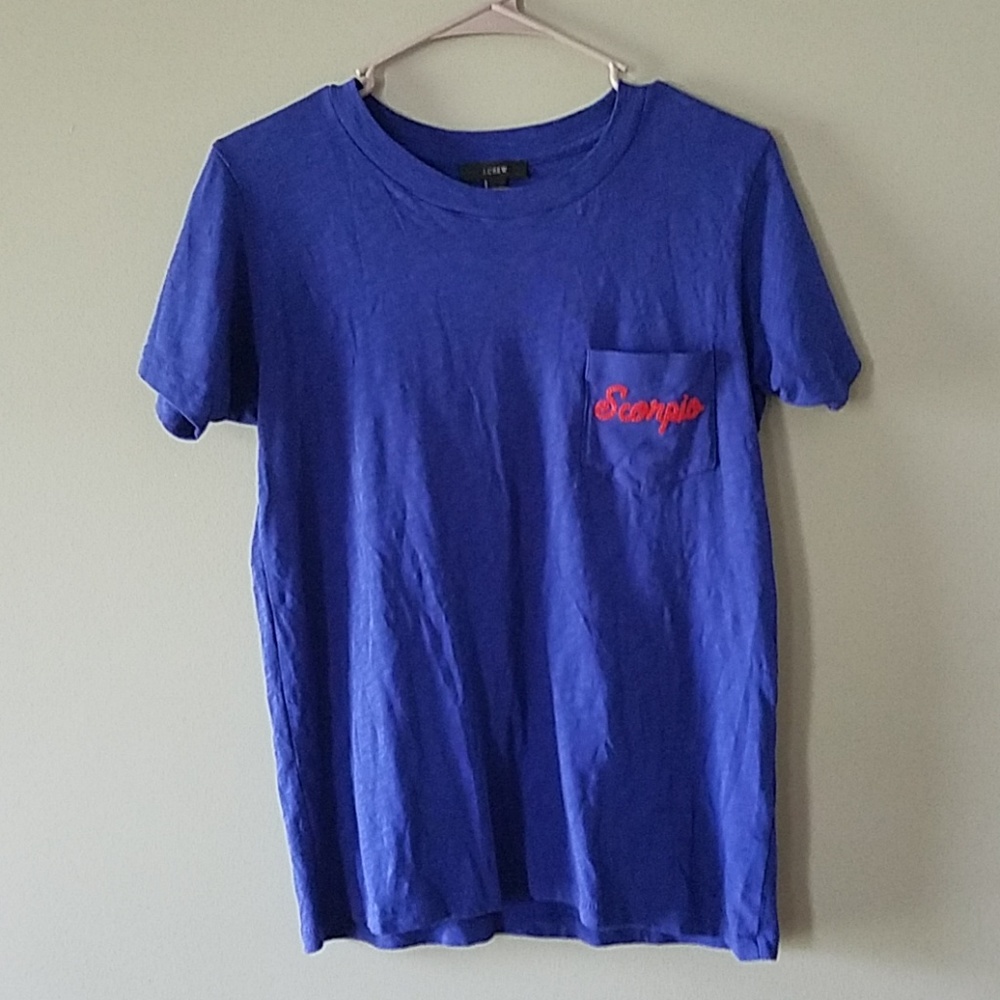 J. Crew Scorpio zodiac embroidered tee